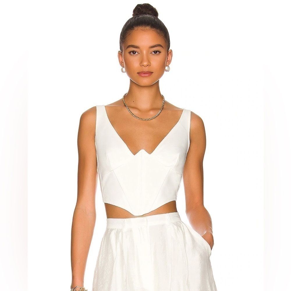 Bardot Brontë corset top in white